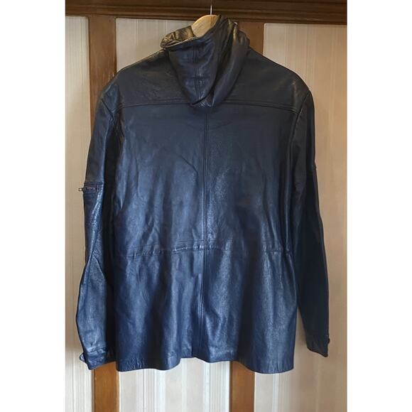 VTG 70s USA Unique Rare Women’s 10-12, 42 Cabretta Angel Skin Leather Coat Hood - Picture 5 of 16